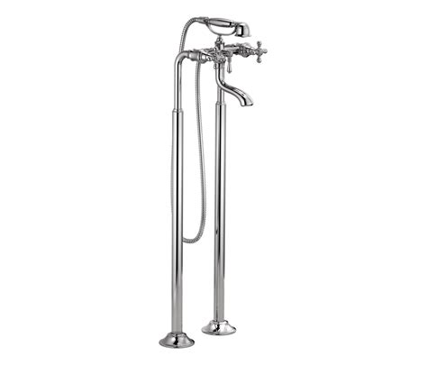 Two-Handle Floor Mount Freestanding Tub Filler with Cross Handles ...