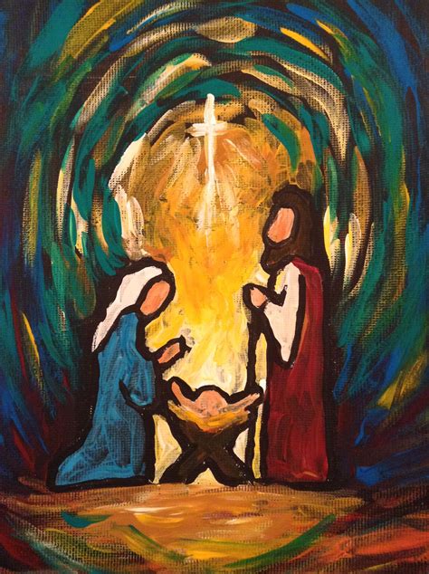 Contemporary Nativity Scene Painting