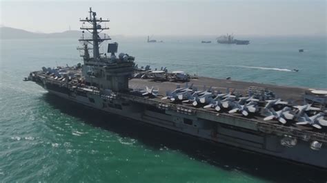 美军“里根”号航母抵达韩国 本月底将参与韩美联合军演