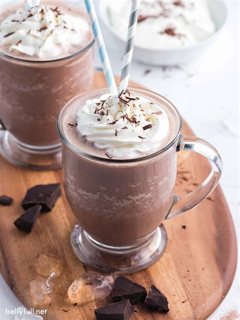 Frozen Hot Chocolate Recipe {with chocolate milk!} - Belly Full