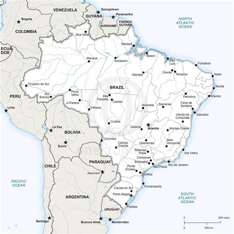 Vector Map of Brazil Political | One Stop Map