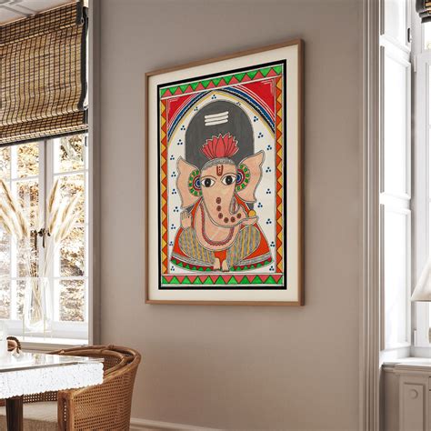 Lord Ganesha Painting Madhubani Style, Madhubani Art, Madhubani Painti ...