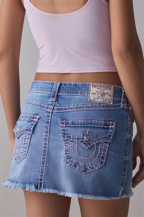 True Religion Sadie Super T Flap Denim Mini Skirt | Urban Outfitters ...