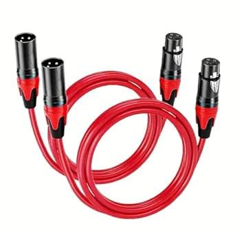KEBILSHOP 2 Pack Multi-Color XLR Patch Cables, 3-Pin Balanced XLR Male ...