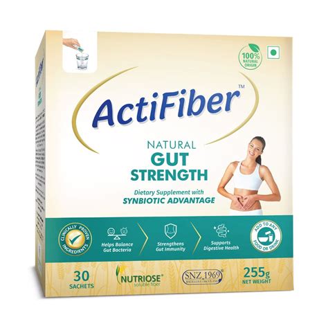 Buy ActiFiber Natural Gut Strength, 255 gm (30 Sachets x 8.5 gm) | 19 ...