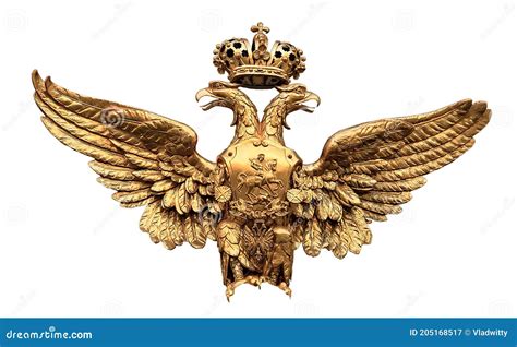 Double-headed Eagle Gold Coat of Arms. Stock Image - Image of ...