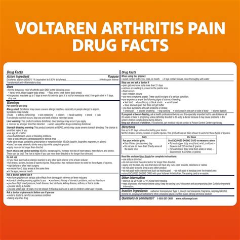Voltaren Arthritis Pain Gel with 1% Diclofenac Sodium, 1.7 oz. (50 g ...