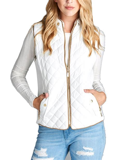 Womens Quilted Vest Fully Lined Lightweight Padded Vest Plus Size (S-3 ...