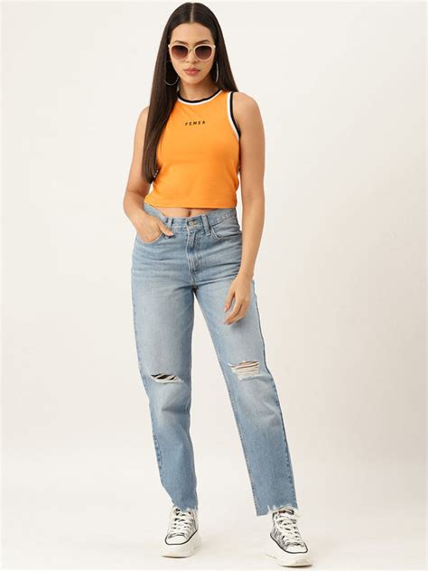 Femea Brand Logo Printed Cotton Tank Crop Top – Rvk Clothing