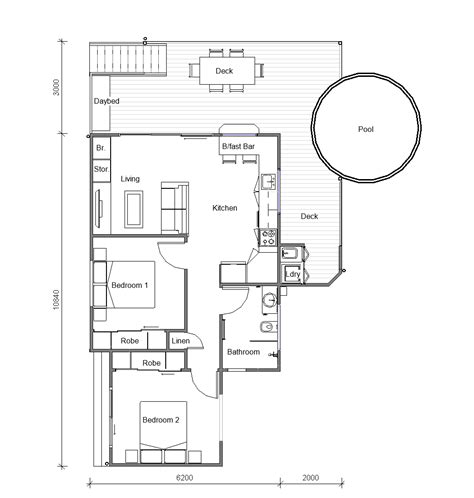 Simple Beach Small House Floor Plans Beach Style House Plan 4 Beds