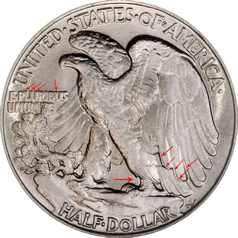 1946 Walking Liberty Half Dollar Doubled Die Reverse Coin Value Prices ...