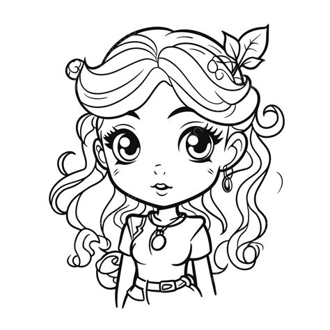 Cute Little Girl Coloring Pages Outline Sketch Drawing Vector, Wing Drawing, Girl Drawing, Ring ...