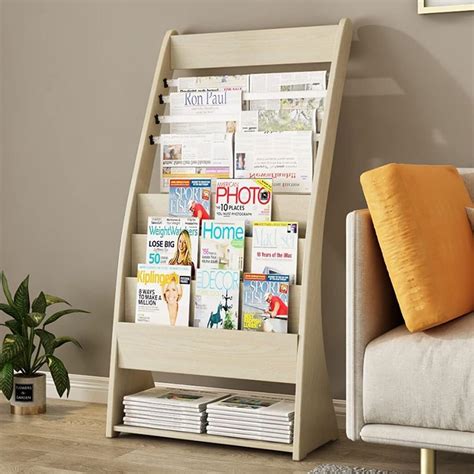 Amazon.com: CukUJH Wooden Magazine Rack, Large Brochure Display Rack ...