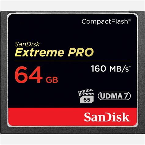 Carte mémoire CompactFlash SanDisk Extreme PRO, 160 Mo/s, 64 Go ...