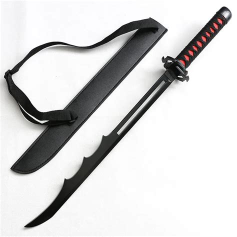 Bleach Kurosaki Ichigo Zangetsu Blade Leather cover Katana for Cosplay