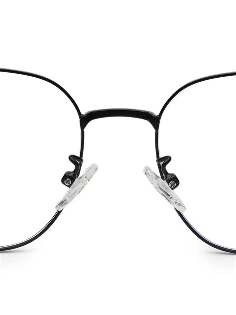 Frostis | Black Small Full Rim Hexagonal Computer Glasses for Men & Wo