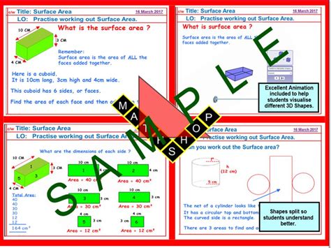 Image result for Surface Area Lessons