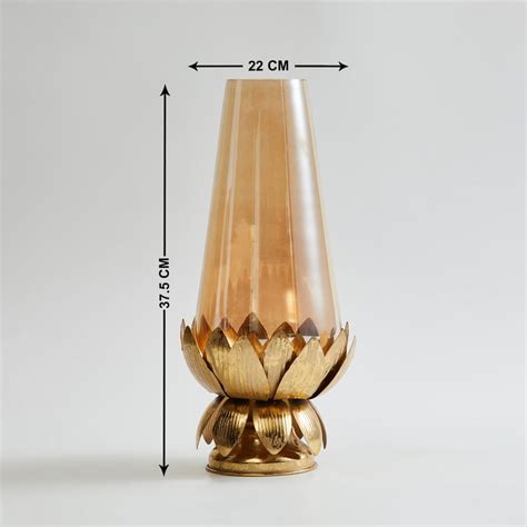 Buy Rylee Glass Vase with Lotus Stand from Home Centre at just INR 1799.0
