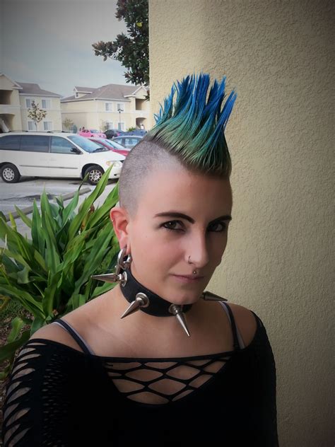 blue spiked mohawk punk goth | Short spiky haircuts, Girl tattoos ...