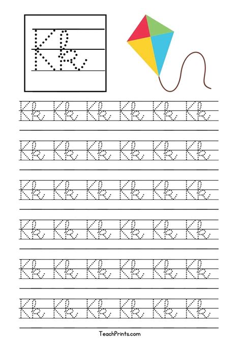 10 Cursive K Tracing Worksheets - Free Printables - Teach Prints