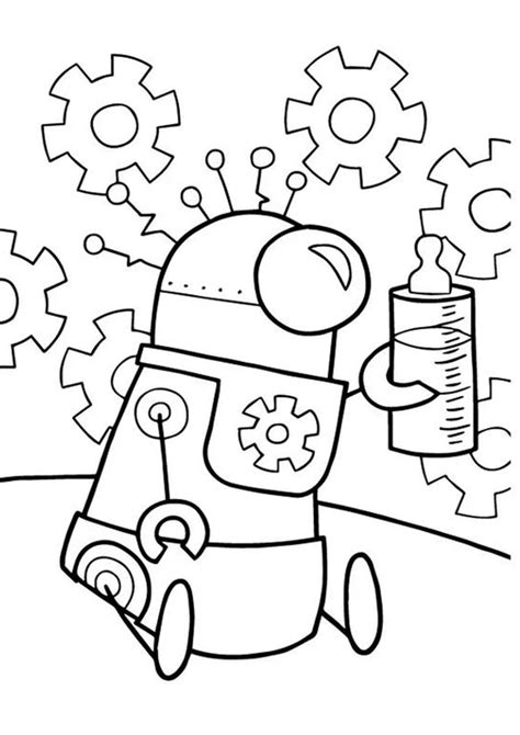 Robot Coloring Worksheet 的图像结果