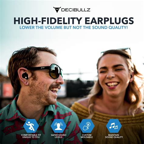 Buy Decibullz Custom-Molded High Fidelity Earplugs, Hearing Protection ...