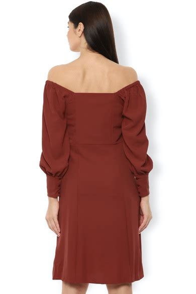 Buy Women Maroon Solid Knee Length Formal Dress Online - 654190 | Van ...