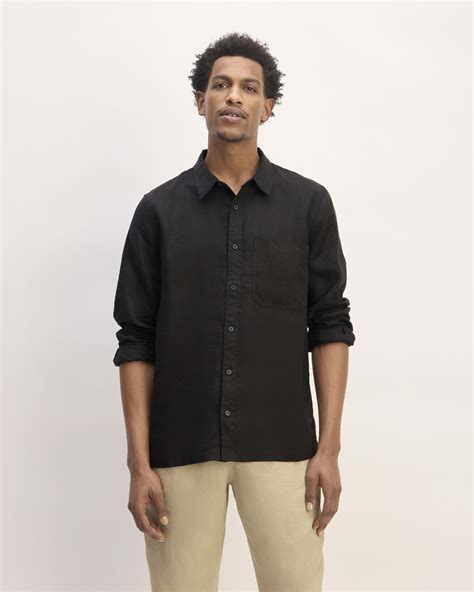 The Linen Straight Hem Shirt | Black – Everlane