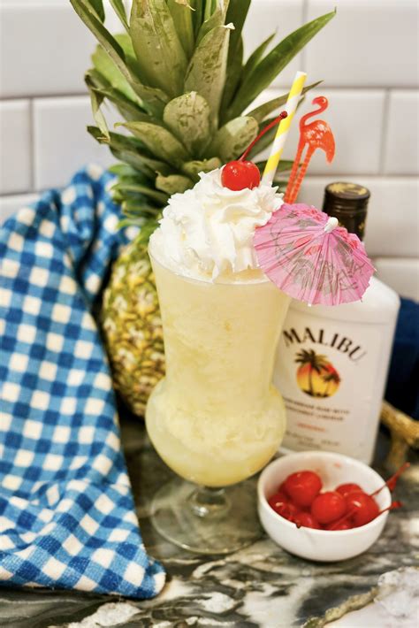 Homemade Malibu Pina Colada Cocktail - Cocktails and Appetizers