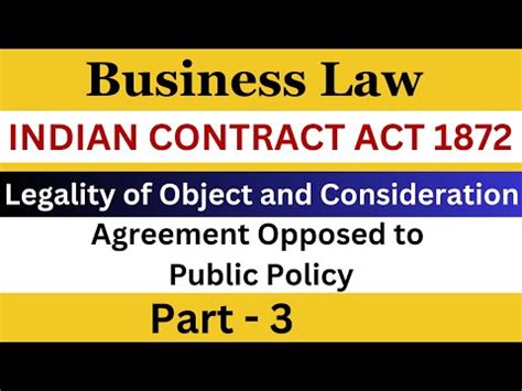 Legality of Object and Consideration – Part 3 Video Lecture - Crash ...