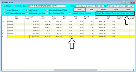 Invoice B2B List Report Help Guide