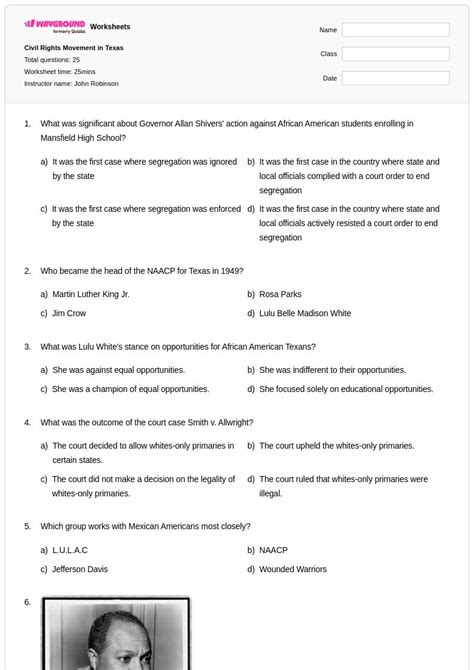 50+ Civil Rights Movement: Martin Luther King Jr. worksheets for Class ...