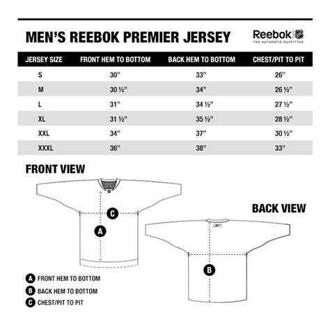 Men's Nhl Jersey Size Chart at Austin Clow blog