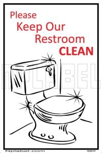 NPLABEL Keep Toilet Clean Aluminium Sticker Black Color (10 X 15 cm ...