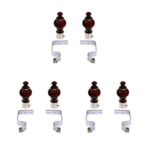 Buy Grownix Curtain Finials with Supports (Wooden) - Pack of 12 Pcs ...
