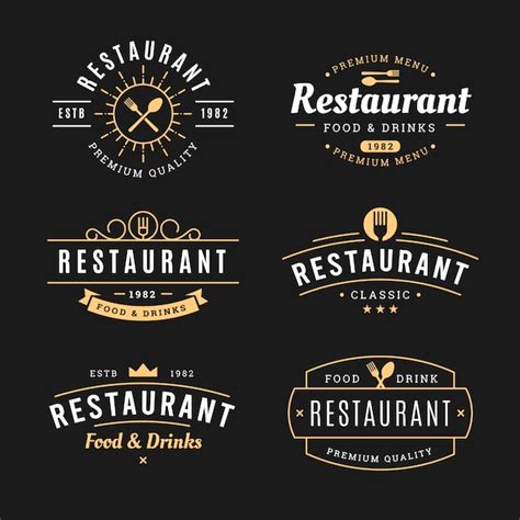 Restaurant vintage logo template collection | Free Vector