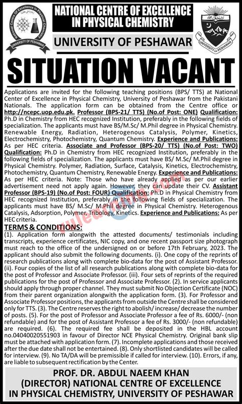 University of Professors Jobs 2023 for Assistant / Associate Professors & Professors Latest