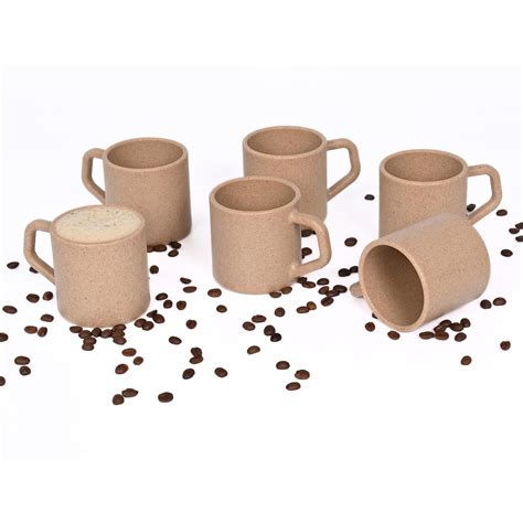 Eha Earth-Friendly Comfy Coffee Cup Set of 6 | 200 ml | Made with Rice ...