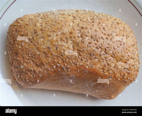 sesame seed bread baked food Stock Photo - Alamy