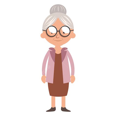 Granny Vector PNG Images, Granny Standing Illustration Vector On White ...