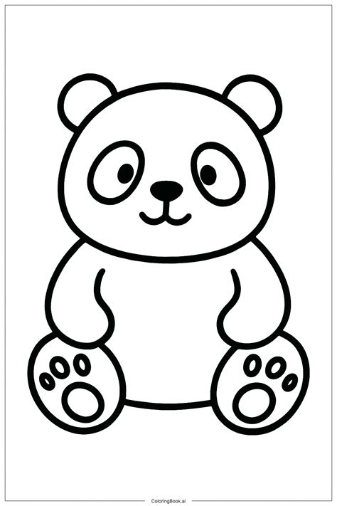 Panda Bear Sitting Coloring Page (Free PDF&PNG Printable)