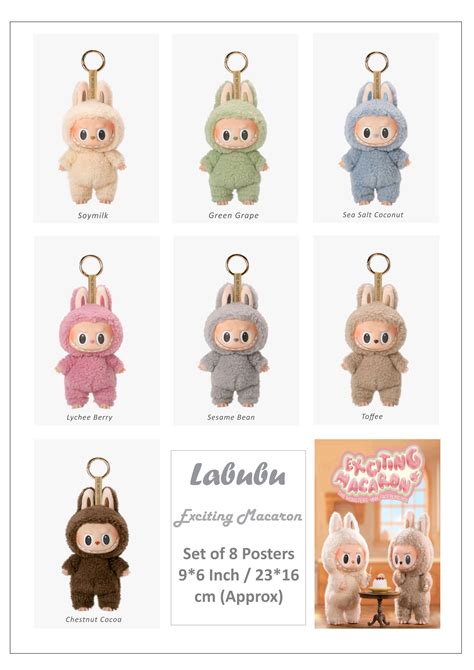 Labubu (Macaron) small size paper poster pack of 8 (eff price 50/pkt ...