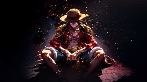 Straw Hat Luffy Wallpaper 4K, One Piece, AI art