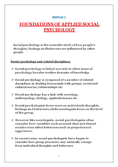 6th Sem SP - Lecture notes - MODULE 1 FOUNDATIONS OF APPLIED SOCIAL ...