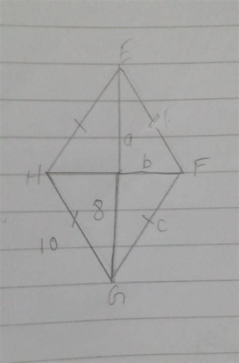EFGH is a rhombus. Find a,b and c. - Brainly.in