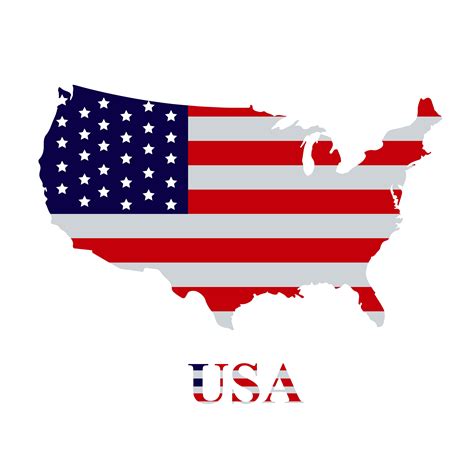 American Flag on the USA Map