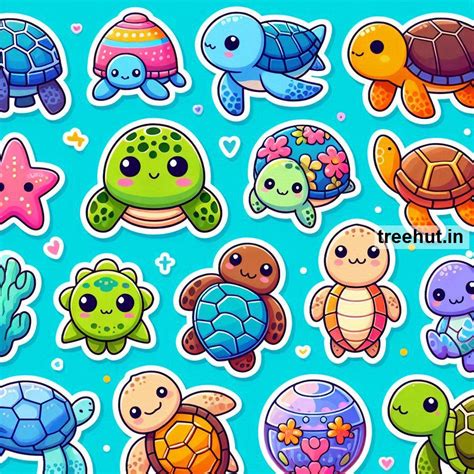 Printable Turtle Stickers and 20 Craft Activities for Kids, Adults ...