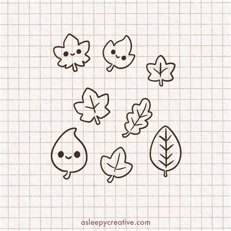 40 Cute and Easy Fall Drawing Ideas - a sleepy creative