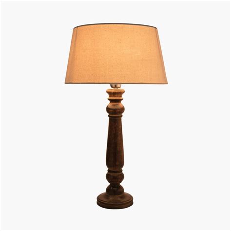 Buy HOMESAKE Beige Wooden Mabel Antique Table Lamp- 33X58 Cm from ...