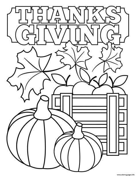 Thanksgiving Leaves Coloring Pages